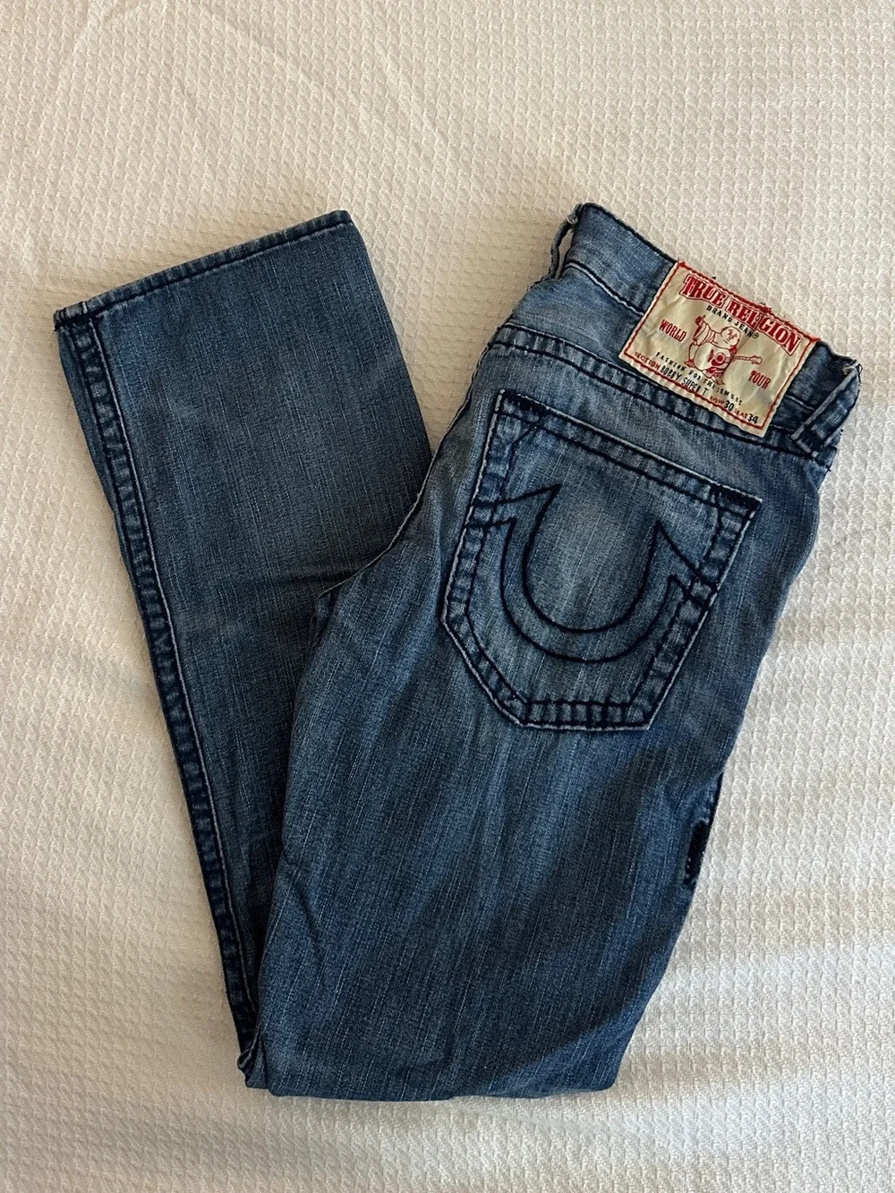 True Religion Men's Medium Blue Slim Straight Jeans